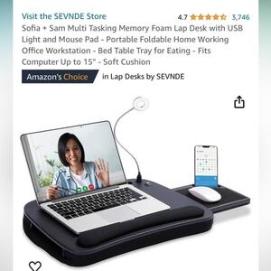 Sofia + Sam Multi Tasking Memory Foam Lap Desk with USB